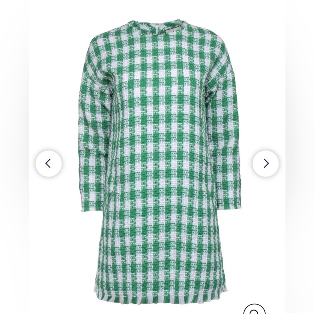 Tuckernuck Green Tweed Gingham Dress
